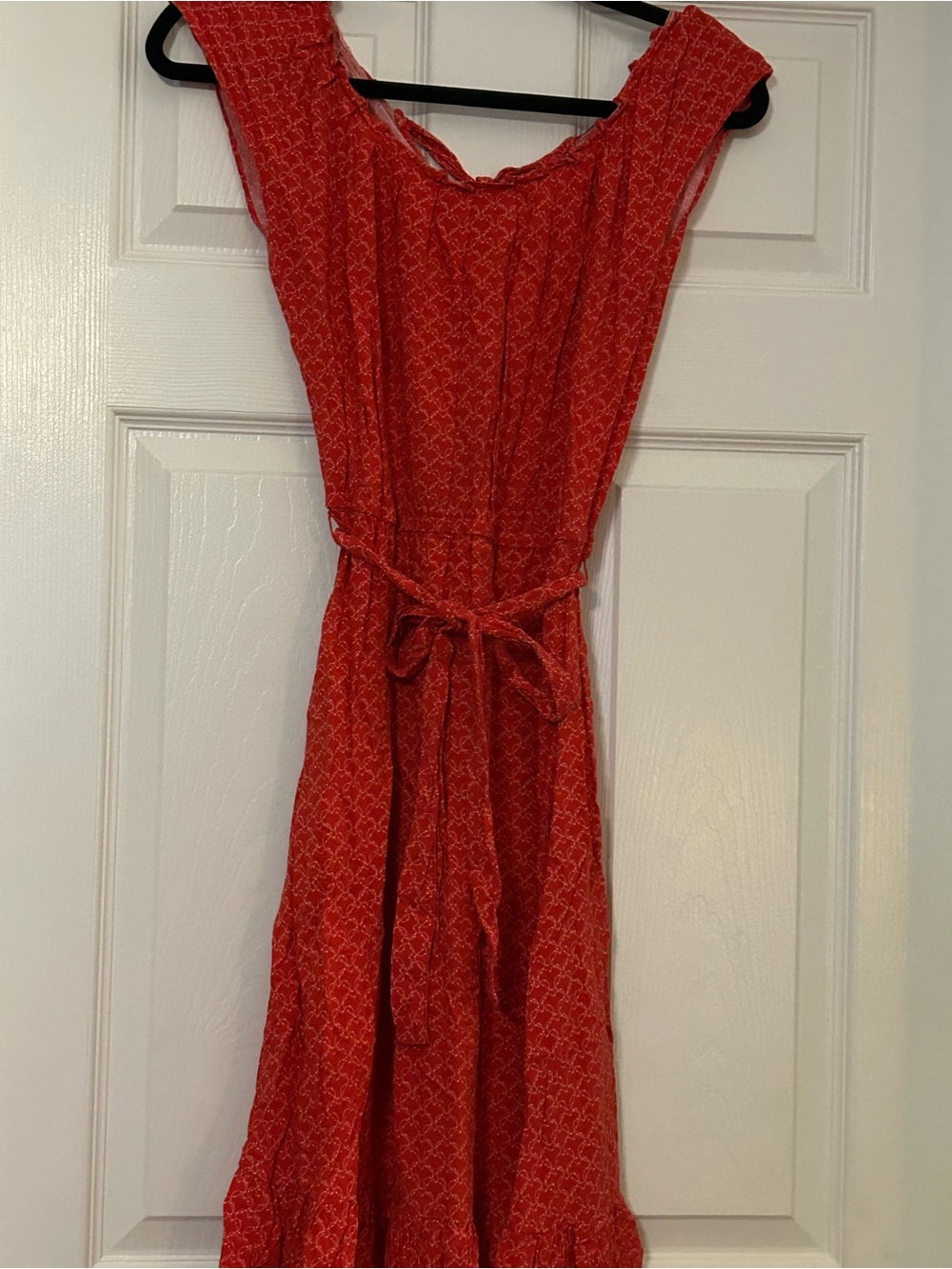 LC Lauren Conrad Red Patterned Belted Dress